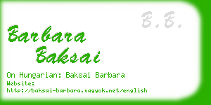 barbara baksai business card